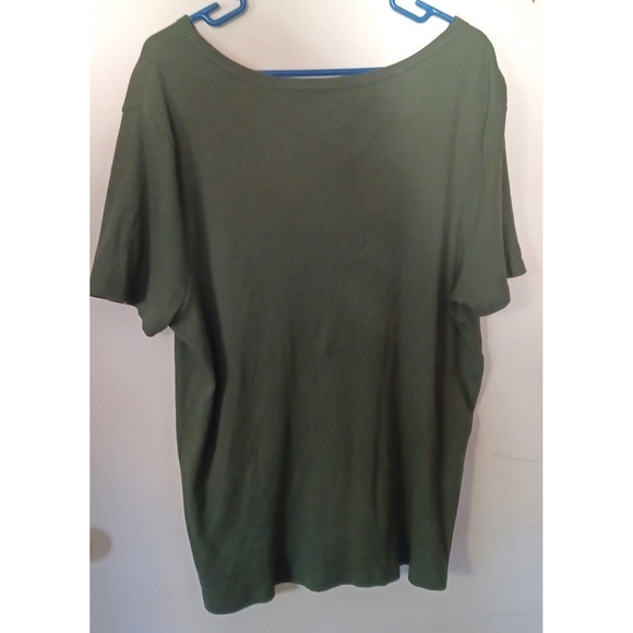 Time and Tru Women's Olive Green T-Shirt 3X (22) 100% Cotton Momcore Earthy Soft - Picture 2 of 6
